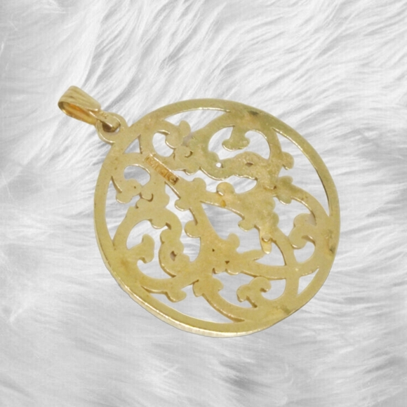 14k Gold Pendant with Wavy Curls by IC Jewelry - Picture 5 of 5